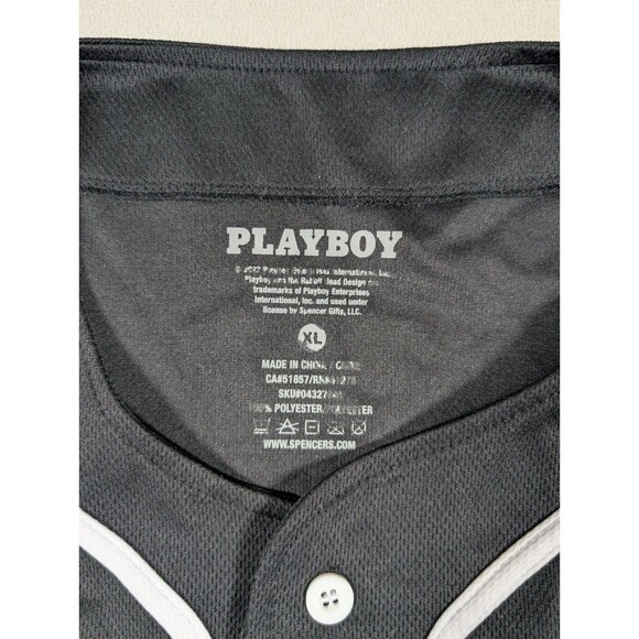 Playboy Magazine Baseball Jersey Men XL Big Bunny Head Script Spell Out Logo - Picture 4 of 6
